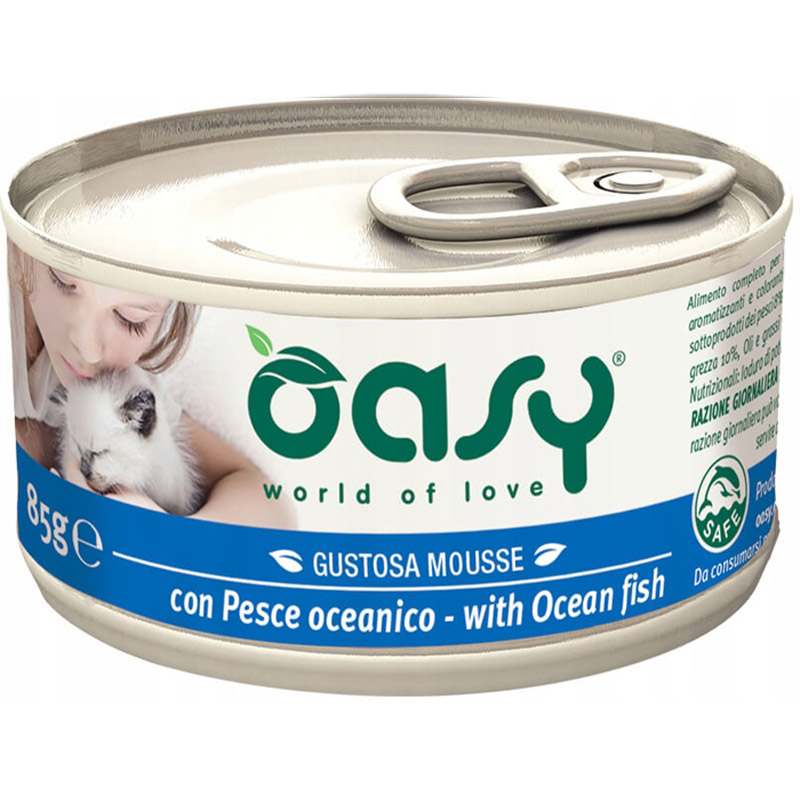 Вологий корм для дорослих котів Oasy Океанічна риба 85 г - фото 1