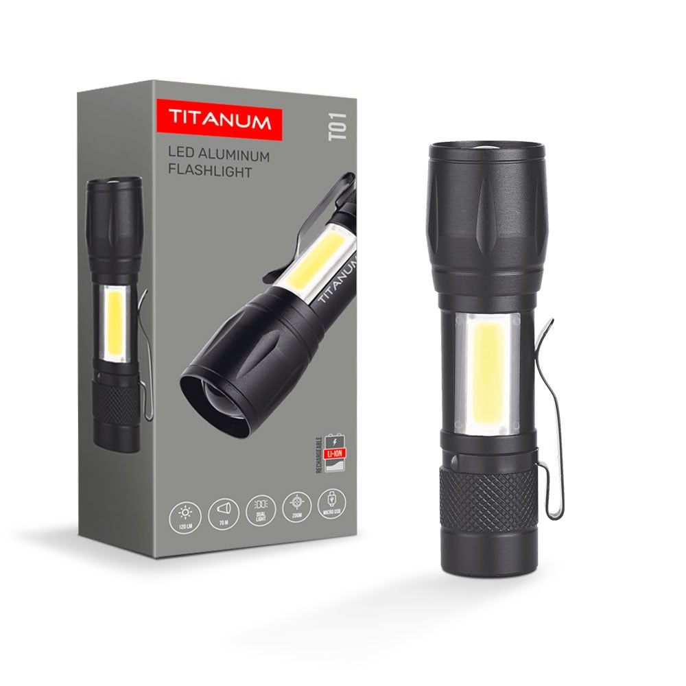 Портативний світлодіодний ліхтарик Titanum TLF-T01 120 Lm 6500 K (TLF-T01) - фото 2