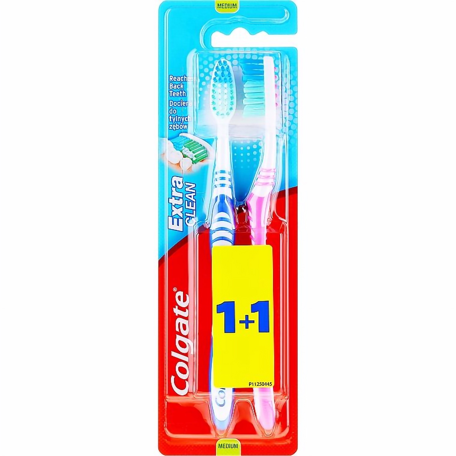 Зубна щітка Colgate Extra Clean Експерт чистоти 2 шт. рожево-синій - фото 1