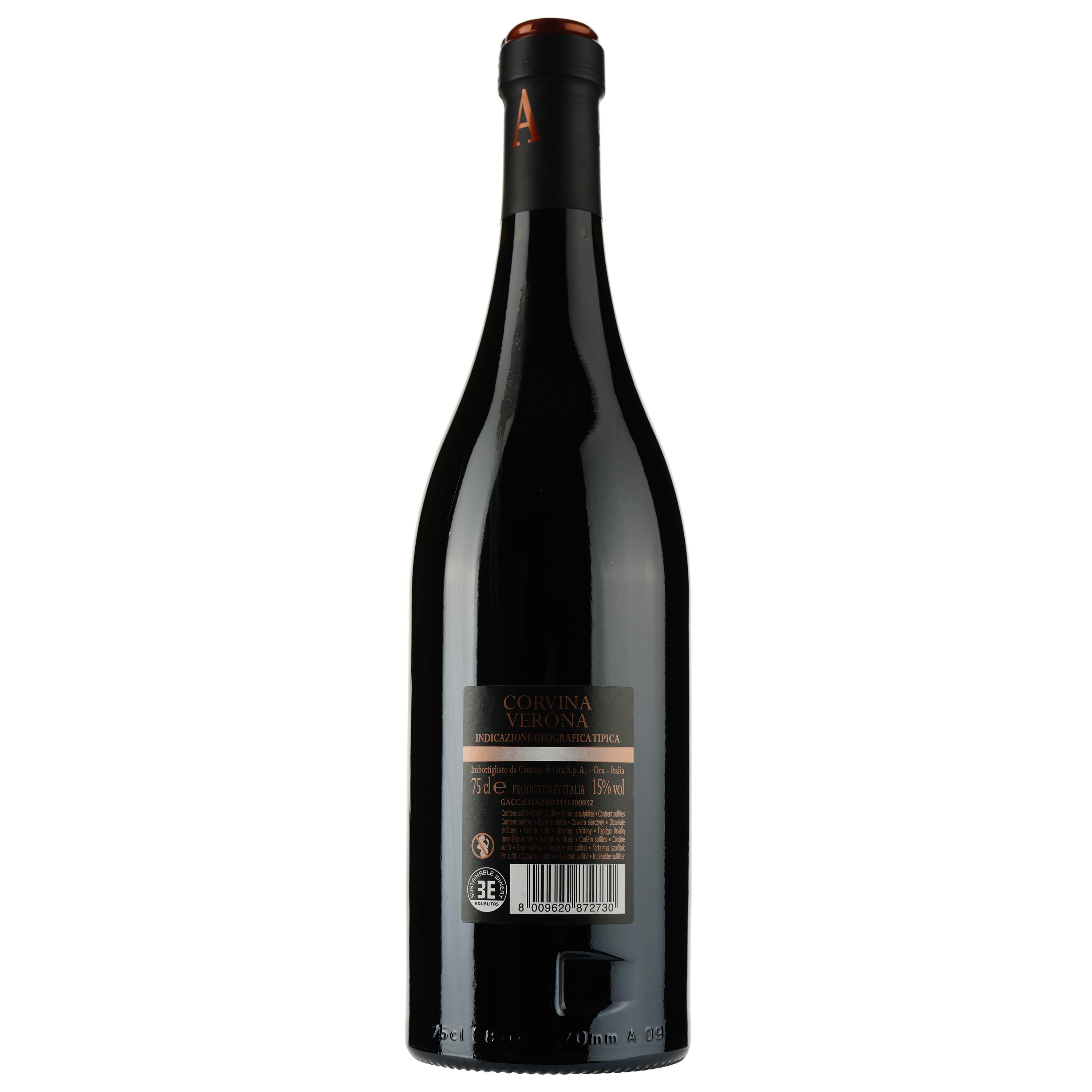 Вино Schenk Cantine di Ora Amicone Corvina Verona, червоне, напівсухе, 13,5%, 0,75 л (8000019105396) - фото 2