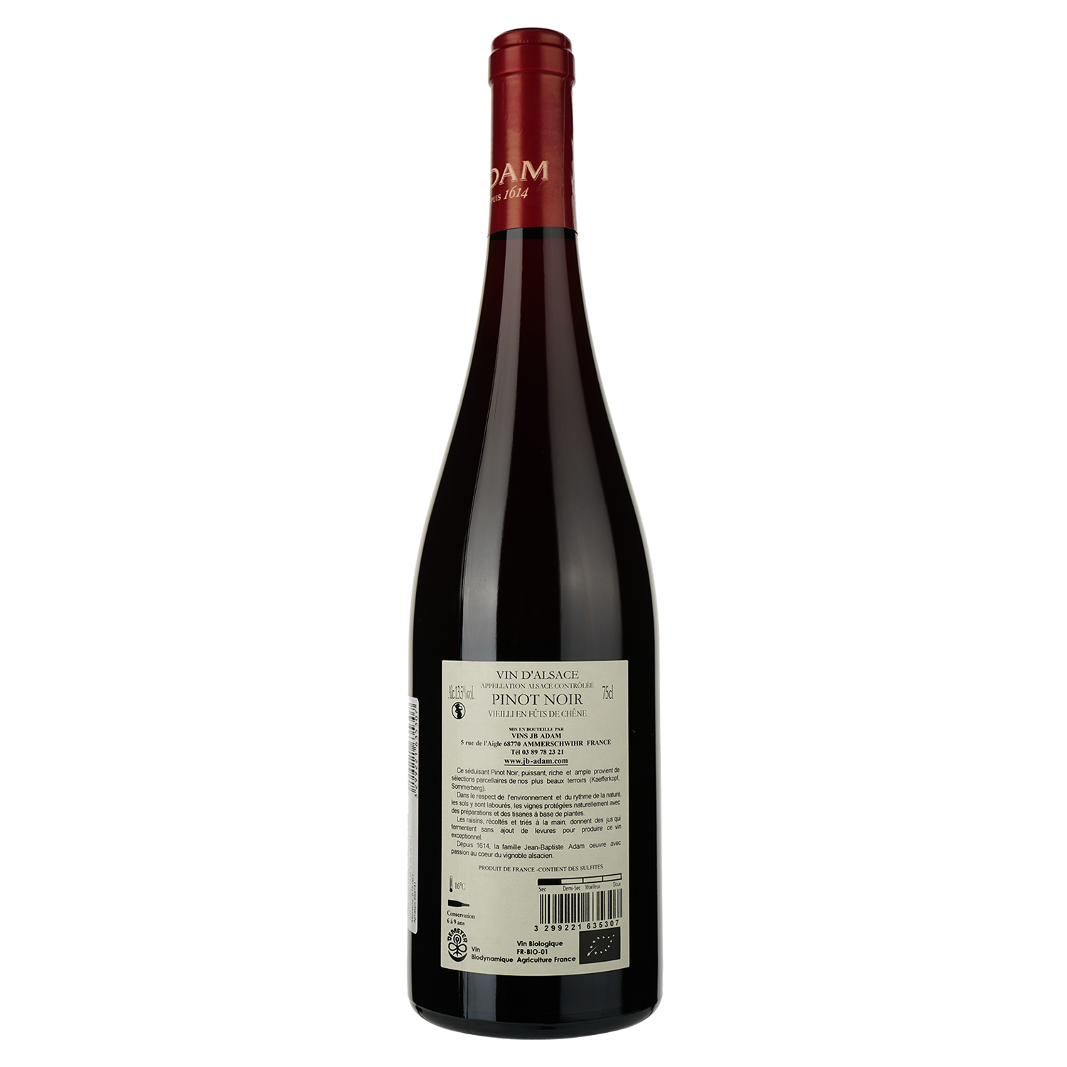 Вино Jean-Baptiste Adam Pinot Noir Eleve en Fut De Chene 2019 красное сухое 0.75 л - фото 2