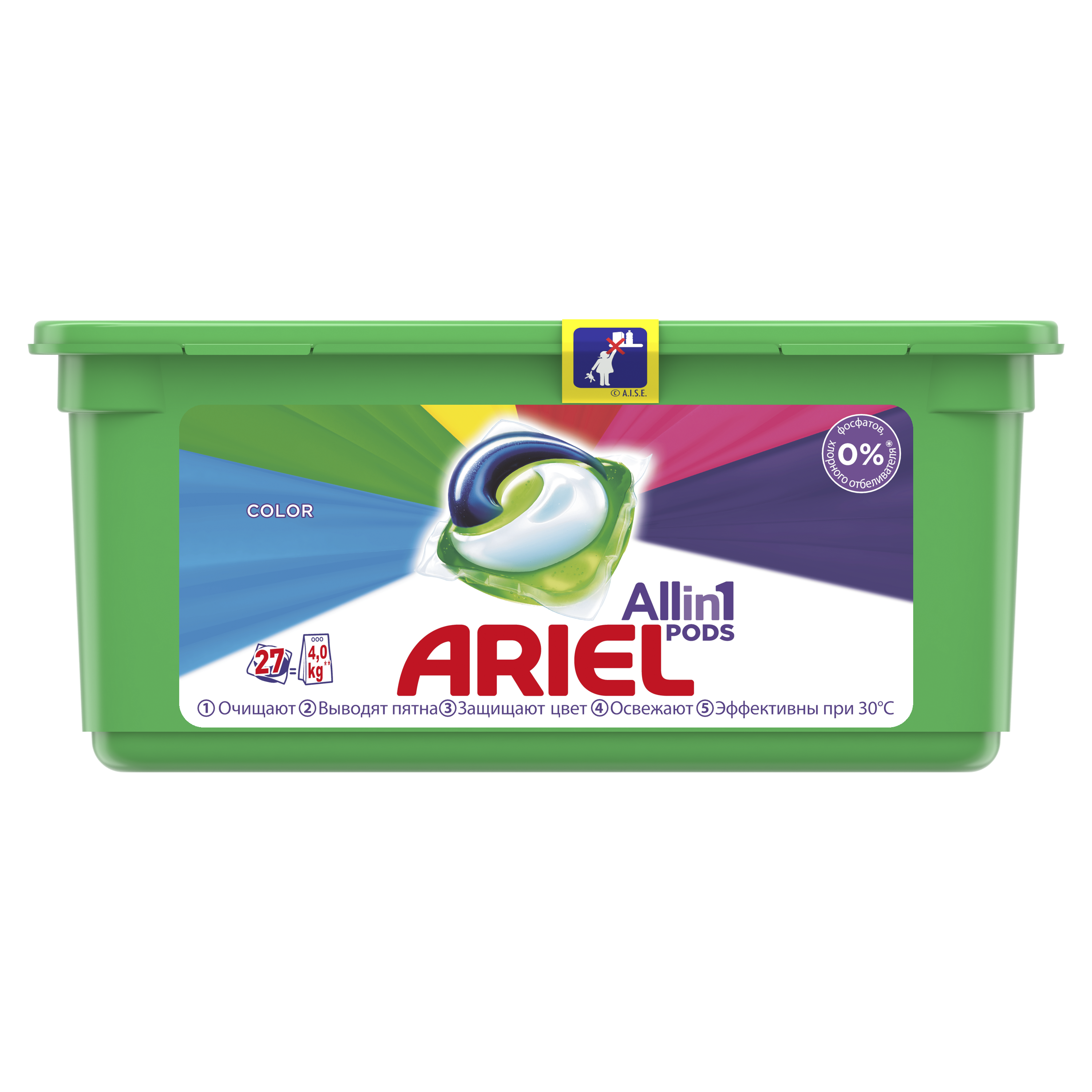 Капсули для прання Ariel Pods Все-в-1 Color, 27 шт. - фото 1