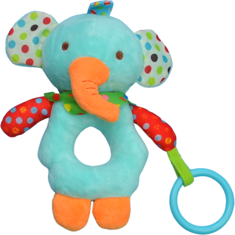Мягкая игрушка-погремушка Lindo Слонёнок (F 1009 слон) - фото 1