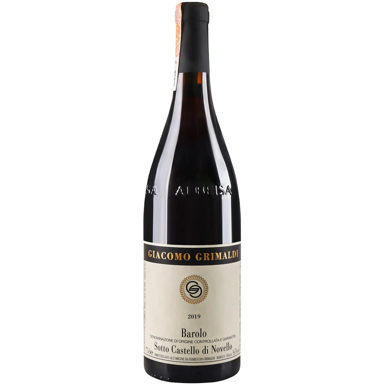 Вино Giacomo Grimaldi Barolo Sotto Castello di Novello 2019 DOCG, 14,5%, 0,75 л (491334)
