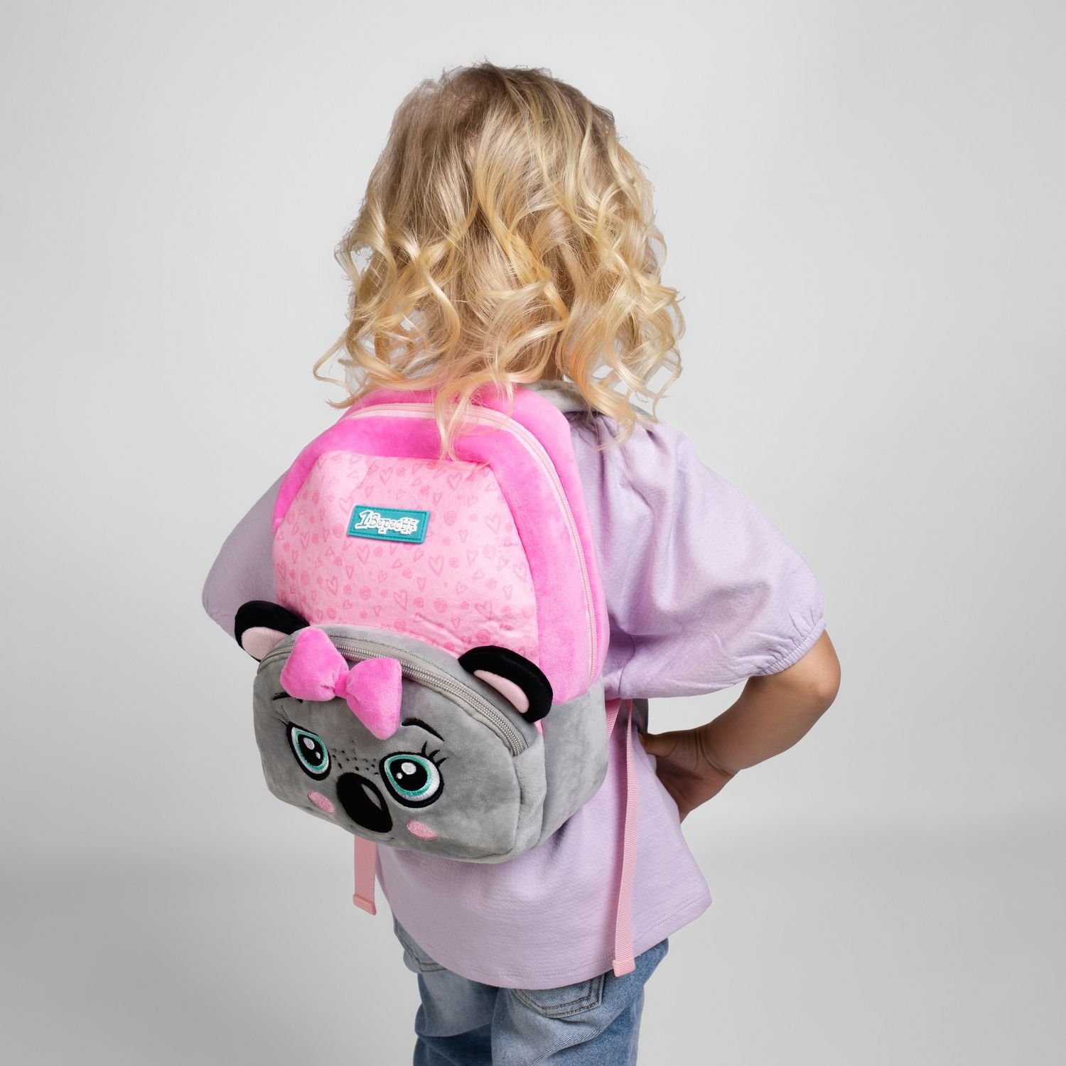 Рюкзак дитячий 1 Вересня K-42 Koala, серый с розовым (557878) - фото 4
