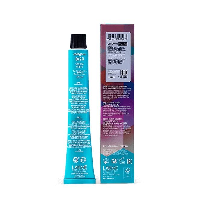 Коригувальна крем-фарба для волосся Lakme Collage Mix Tones, відтінок 0/20 (Фіолетовий), 60 мл - фото 5