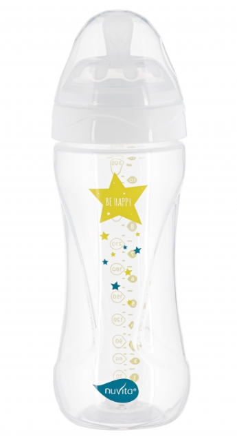 Бутылочка для кормления Nuvita Mimic Collection, антиколиковая, 330 мл, белый (NV6051BIANCO) - фото 1