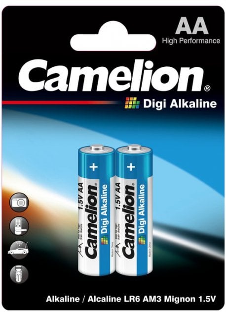 Літієві батарейки пальчикові Camelion 1,5V AA LR6-BP2DG Digi Alkaline, 2 шт. (LR6-BP2DG) - фото 1
