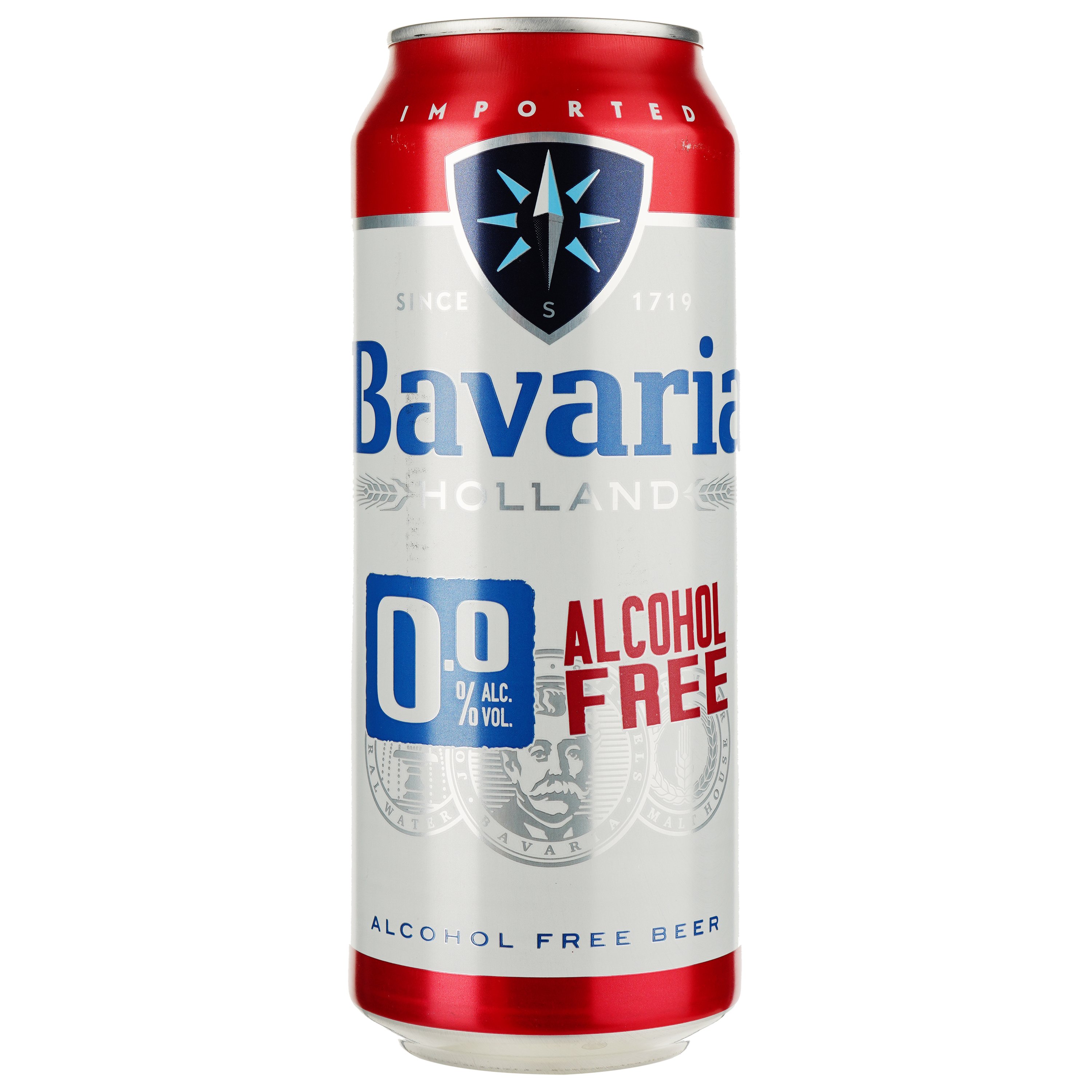 Пиво Bavaria, безалкогольне, світле, фільтроване, з/б, 0,5 л - фото 1
