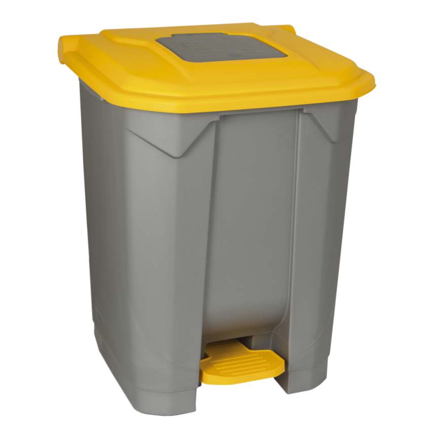Бак для сміття Planet із педаллю, 50 л, сіро-жовтий (UP208*) - фото 1
