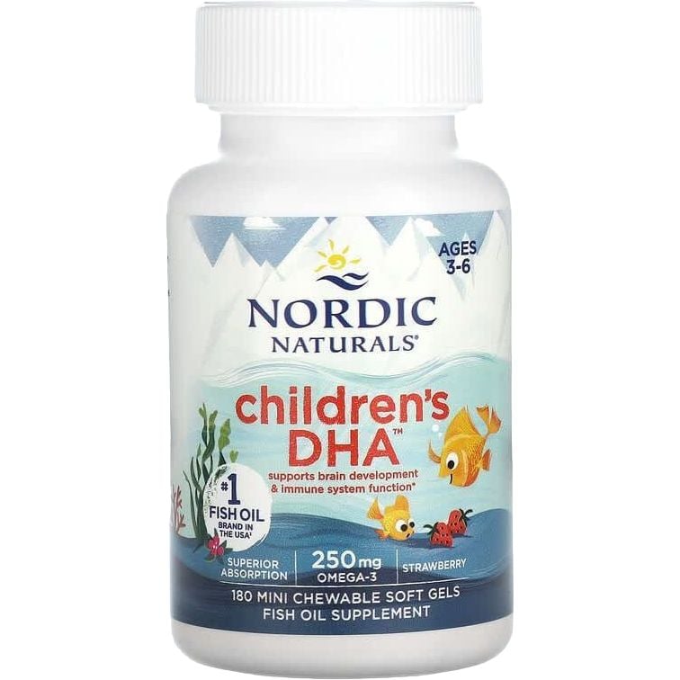 Рыбий жир для детей Nordic Naturals Children's DHA со вкусом клубники 180 капсул - фото 1