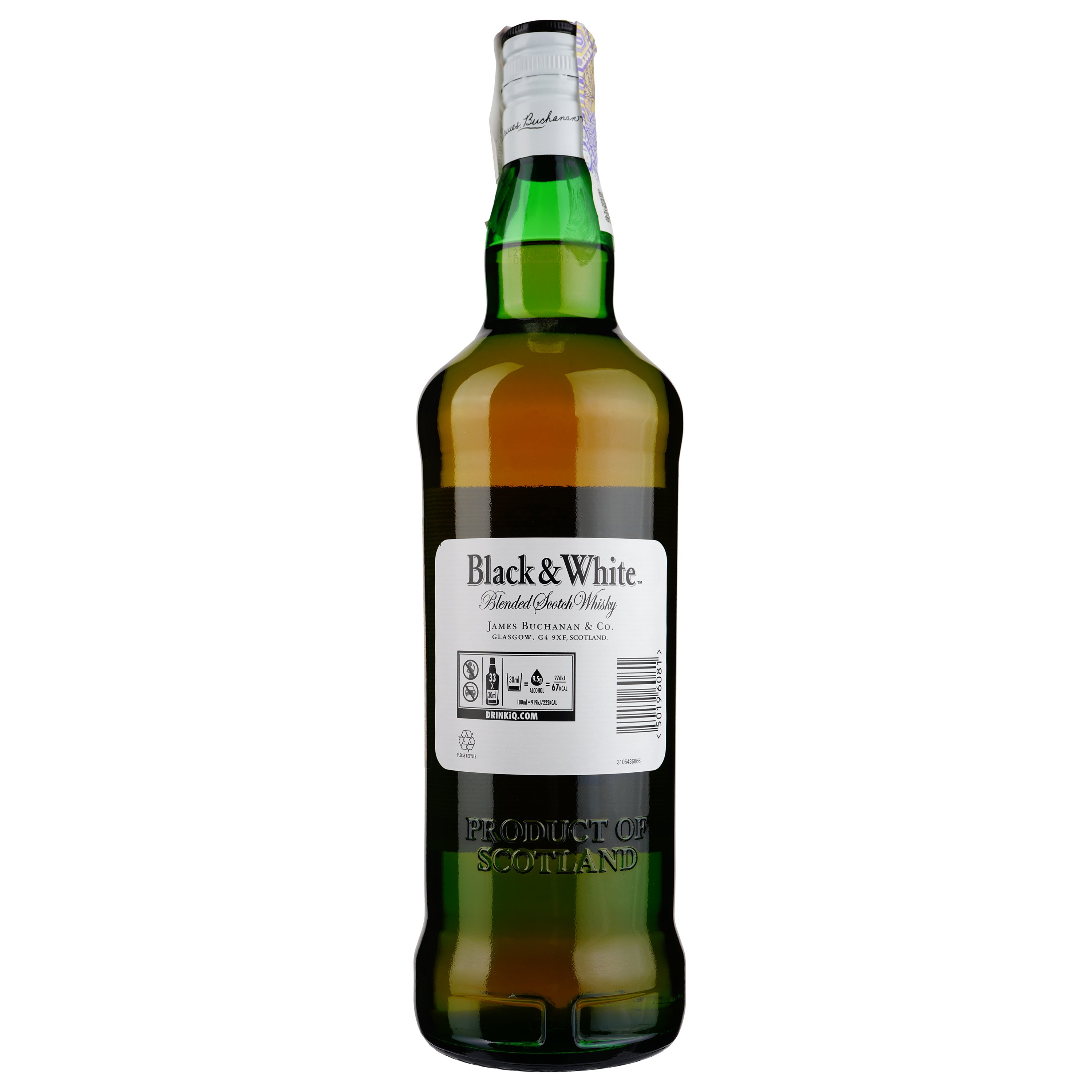 Віскі Black & White Blended Scotch Whisky 40% 1 л - фото 2