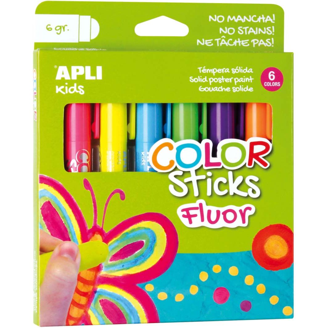 Фломастеры флуоресцентные Apli Kids, разноцветные, 6 шт. (14404) - фото 1
