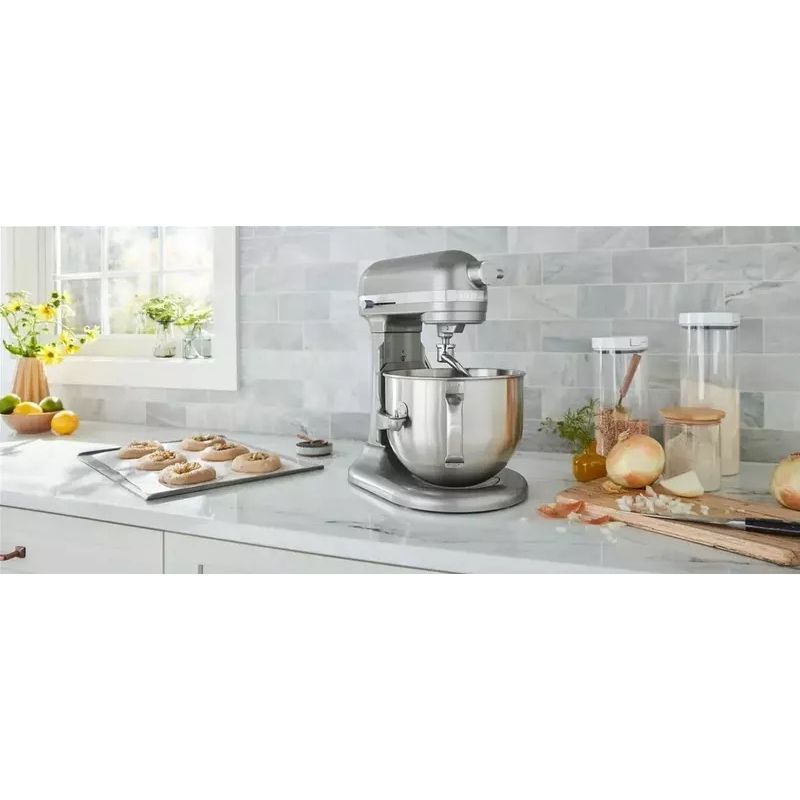 Планетарный миксер KitchenAid Artisan с подъемной чашей 5.6 л серебристый (5KSM60SPXECU) - фото 10