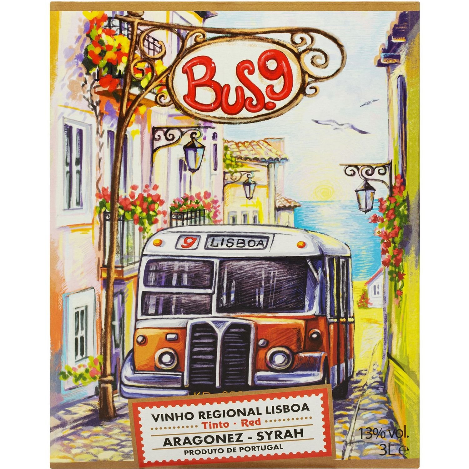 Вино Bus.9 Vinho Regional Lisboa Syran-Aragonez, красное, сухое, 3 л - фото 1