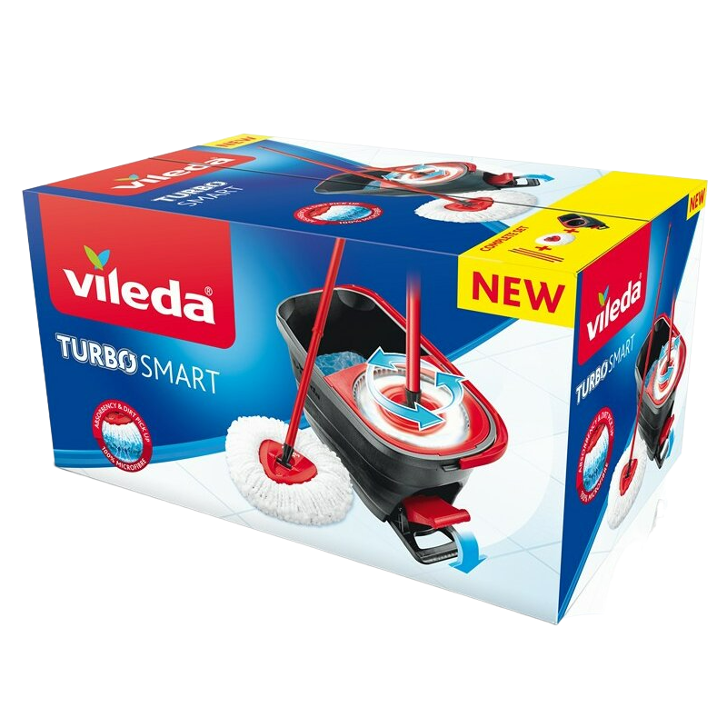 Набор для уборки Vileda Turbo Smart, швабра и ведро с отжимом (4023103208476) - фото 2