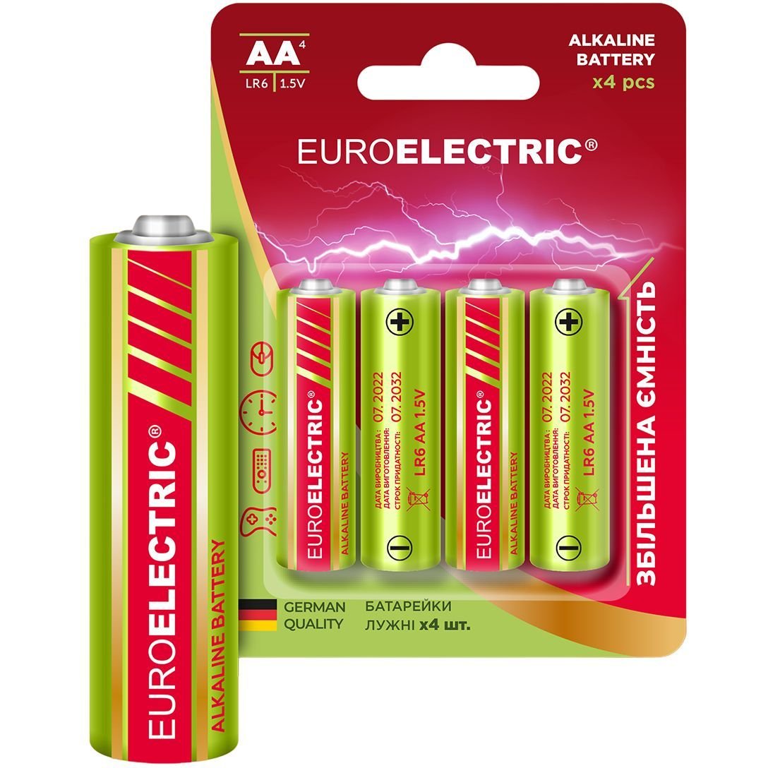 Батарейки Euroelectric AA LR6 1,5V PE, 4 шт. - фото 1