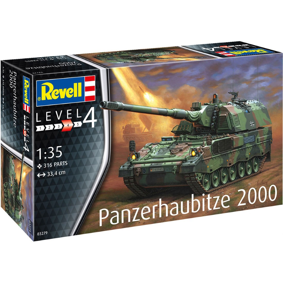 Збірна модель Revell САУ PzH 2000, рівень 4 масштаб 1:35, 316 деталей (RVL-03279) - фото 1