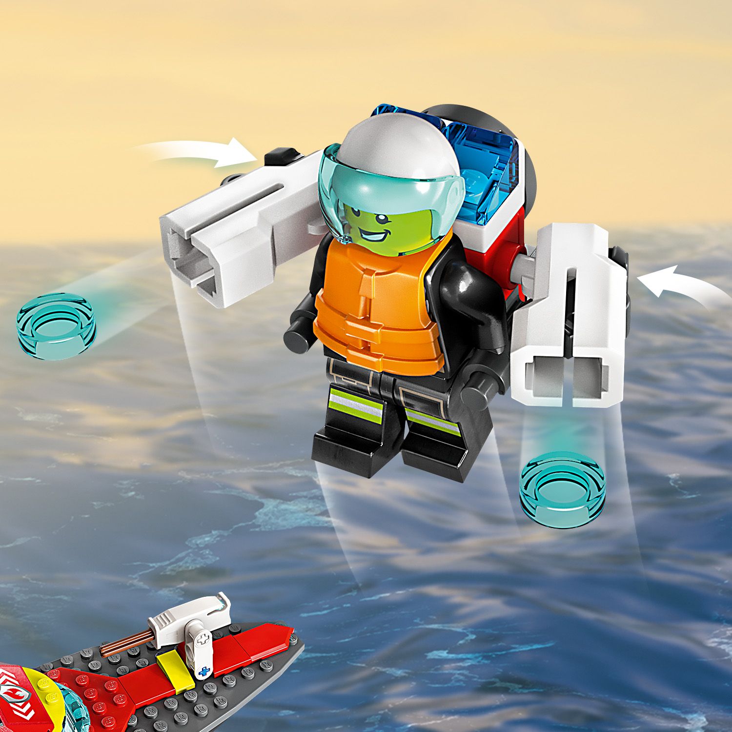 Конструктор LEGO City Човен пожежної бригади, 144 деталей (60373) - фото 8