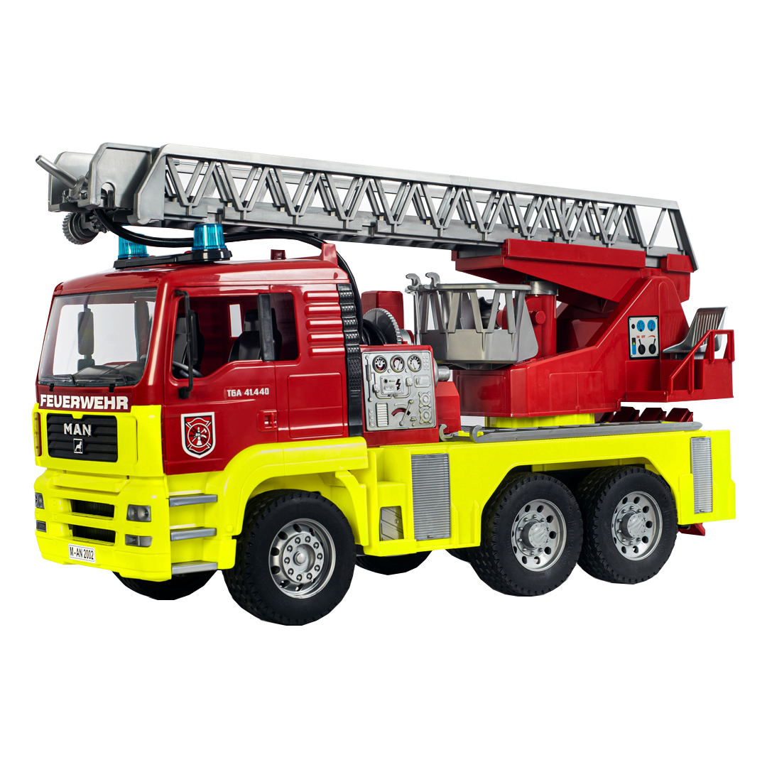 Пожежна машина Bruder MAN TGA, зі світло-звуковим модулем і шоломом (01760) - фото 1