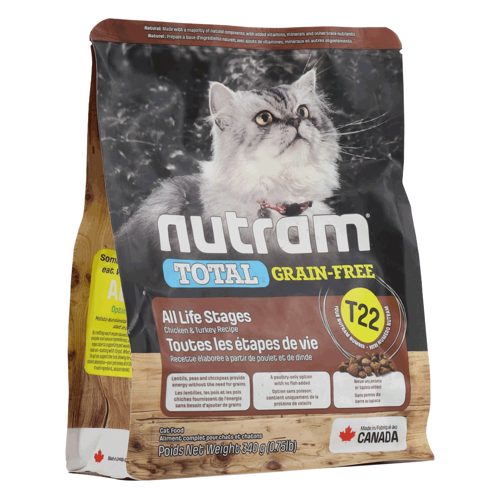 Сухой корм для котов Nutram - T22 GF Salmon&Trout Cat, индейка-курица, 340 г (67714980059) - фото 1