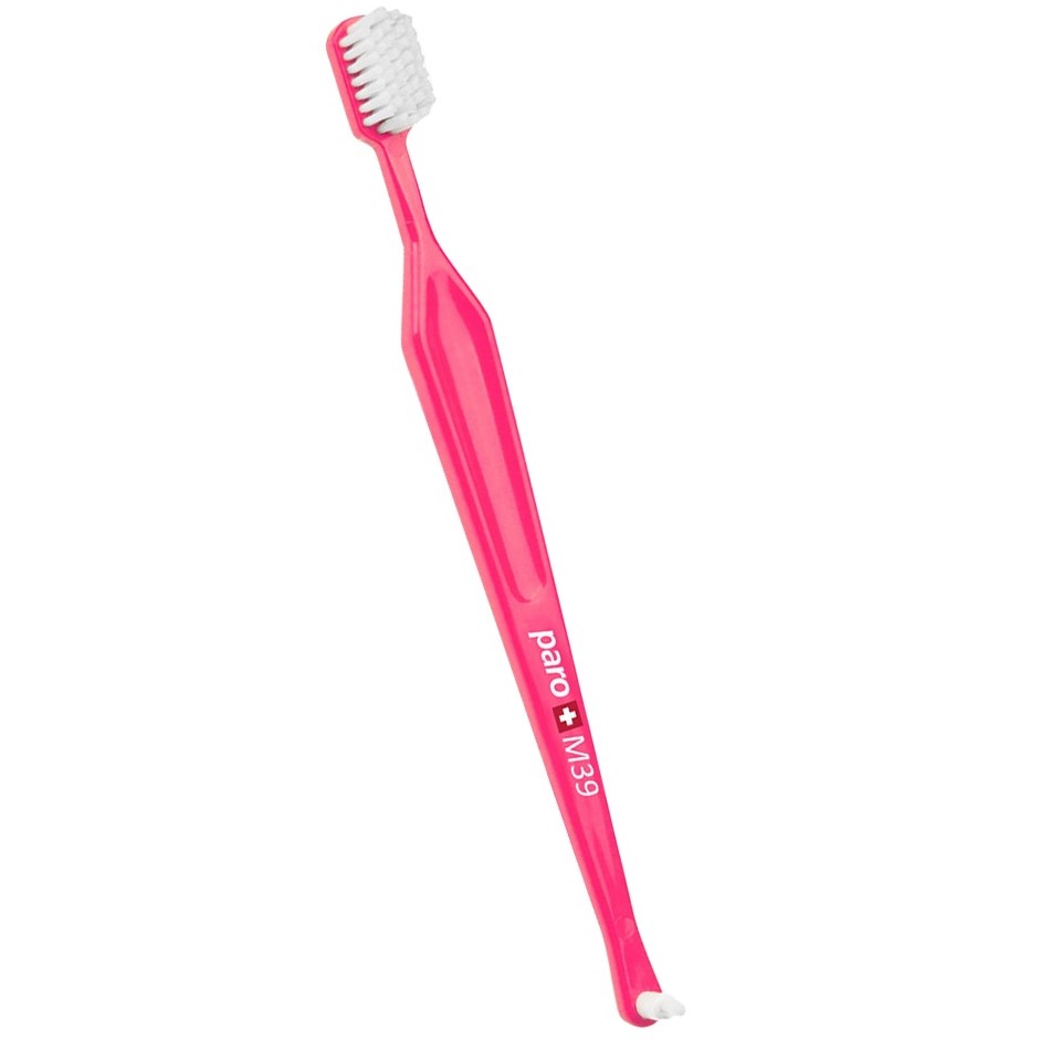 Зубная щетка Paro Swiss M39 средней жесткости розовая - фото 1