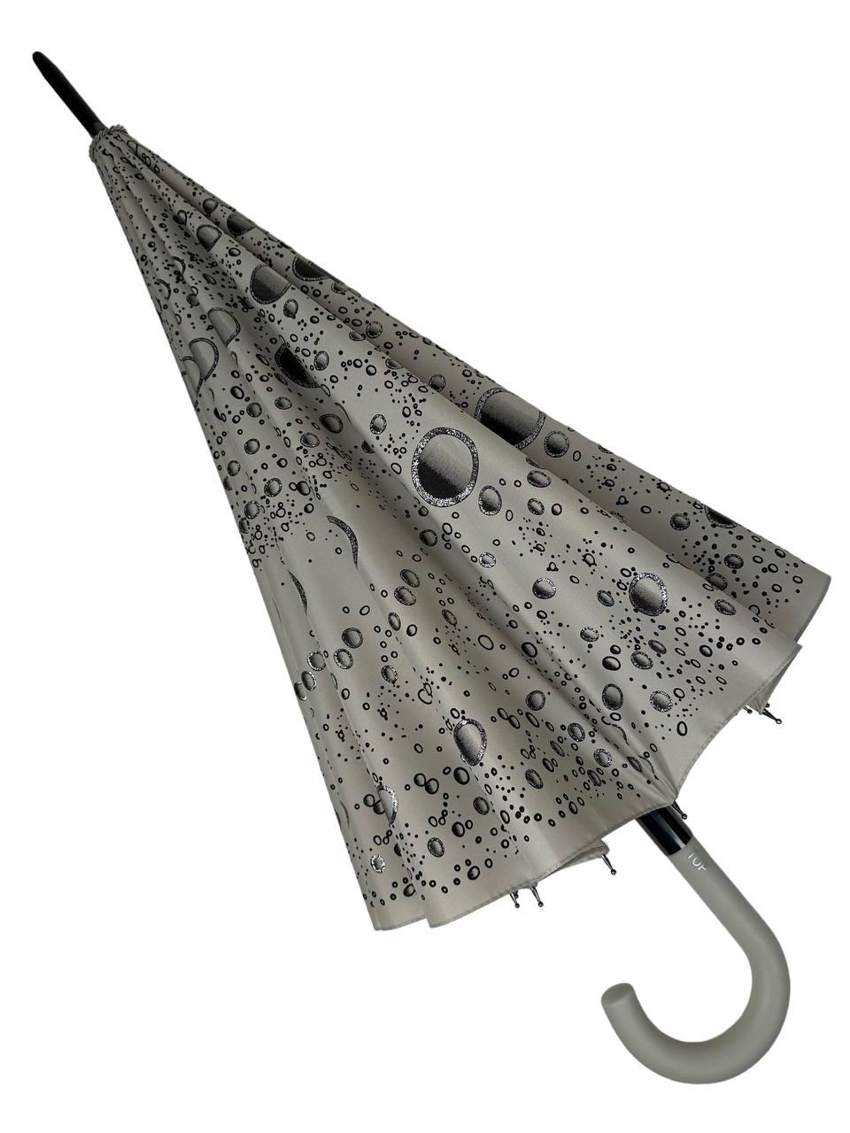 Женский зонт-трость полуавтомат Toprain 98 см серый - фото 3