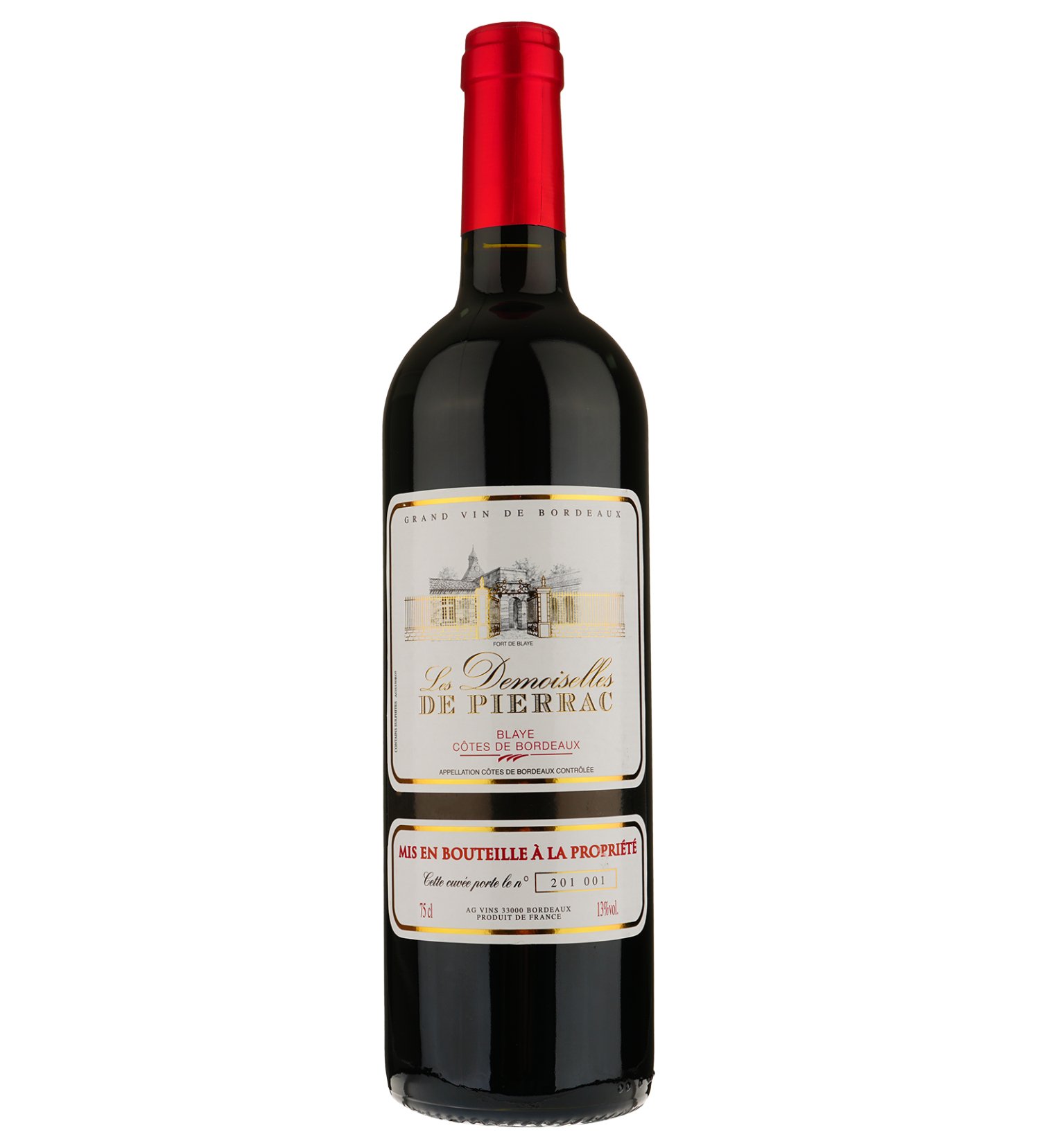 Вино AG Vins Les Demoiselles De Pierrac AOP Blaye Cotes De Bordeaux, красное, сухое, 0,75 л (917822) - фото 1