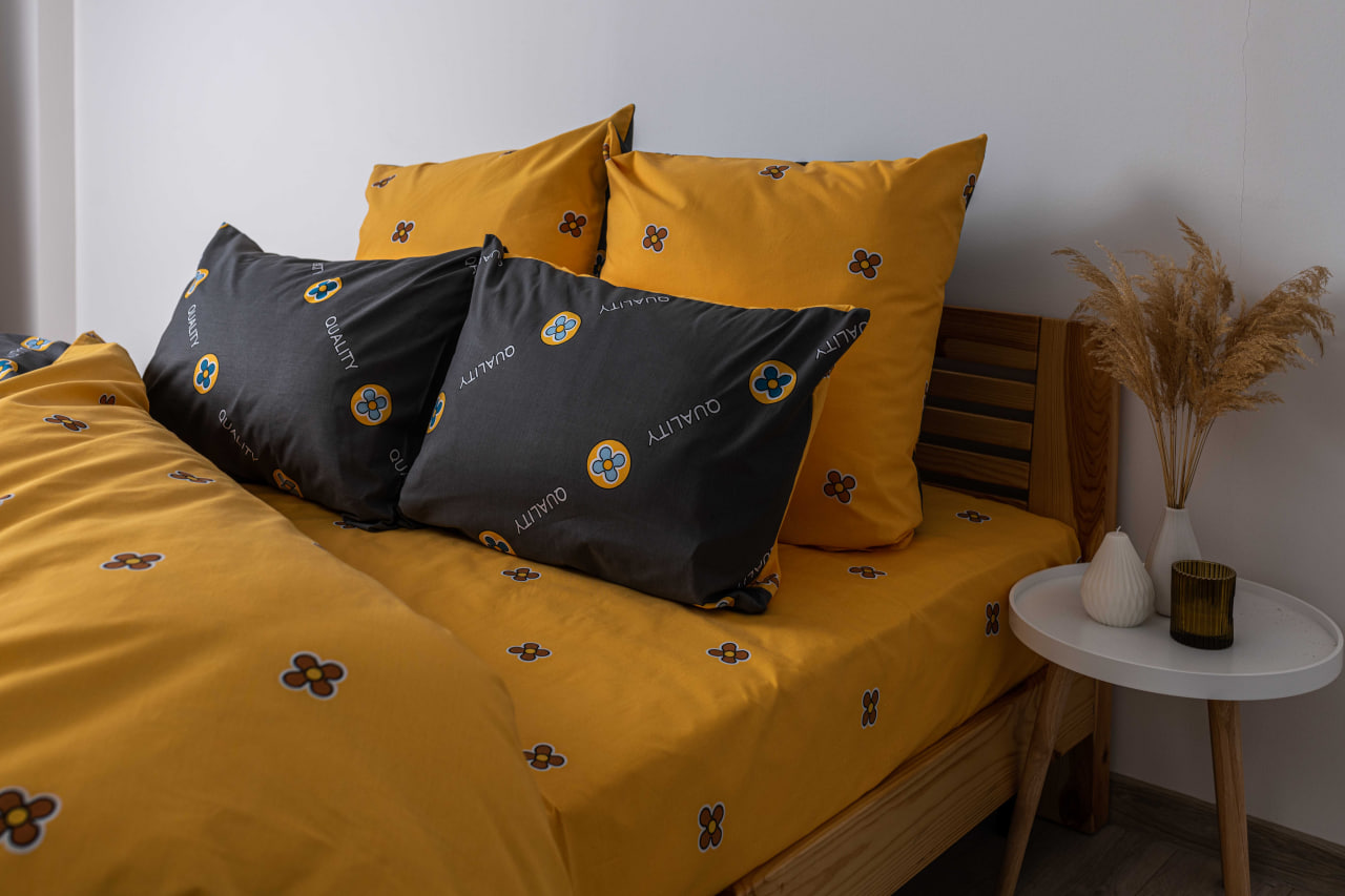 Комплект постельного белья ТЕП Soft dreams Grey And Orange двуспальный серый с оранжевым (2-03858_26020) - фото 4