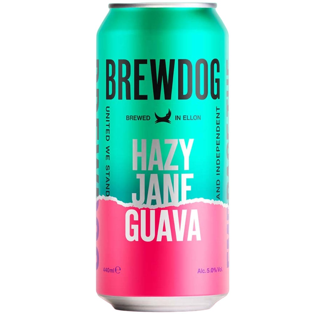Пиво Brewdog Hazy Jane Guava, светлое, 5%, ж/б, 0,44 л - фото 1