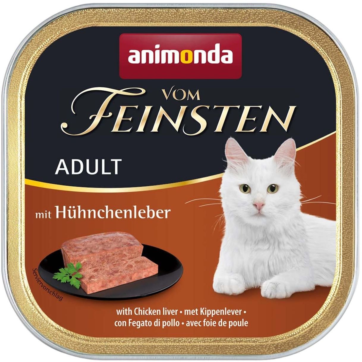 Вологий корм для котів Animonda Vom Feinsten Adult with Chicken liver, з курячою печінкою, 100 г - фото 1