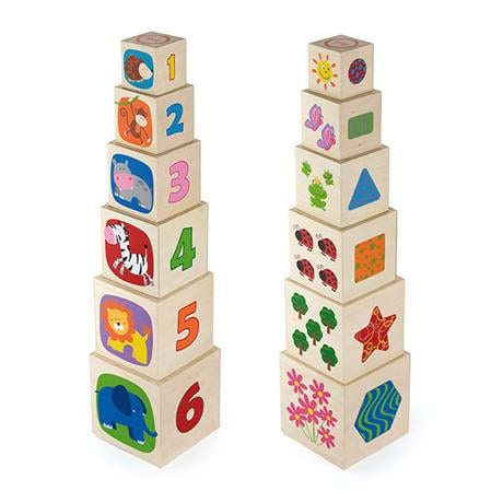 Деревянные кубики-пирамидка Viga Toys с цифрами (50392) - фото 3