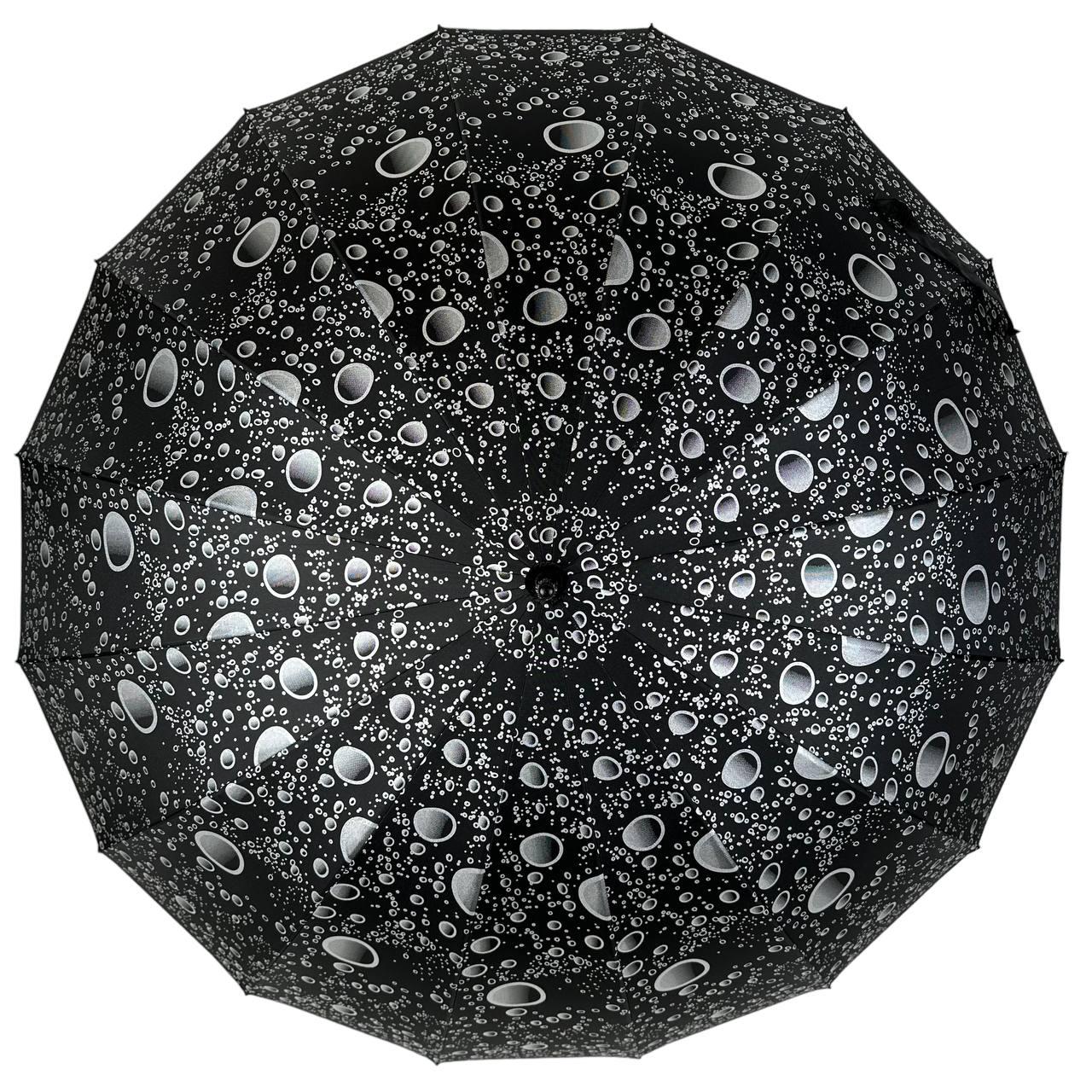 Жіноча парасолька-палиця напівавтомат Toprain 98 см чорна - фото 5