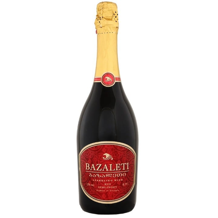 Вино игристое Bazaleti, красное, 13%, 0,75 л - фото 1
