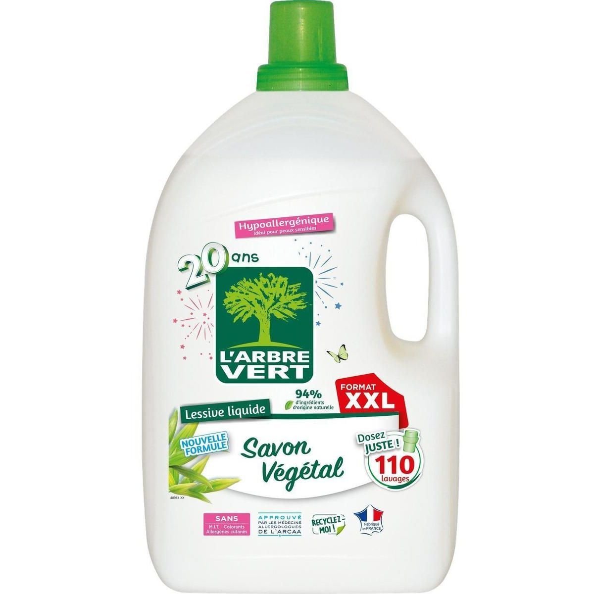 Жидкое средство для стирки L'Arbre Vert Растительное мыло 4.95 л - фото 1