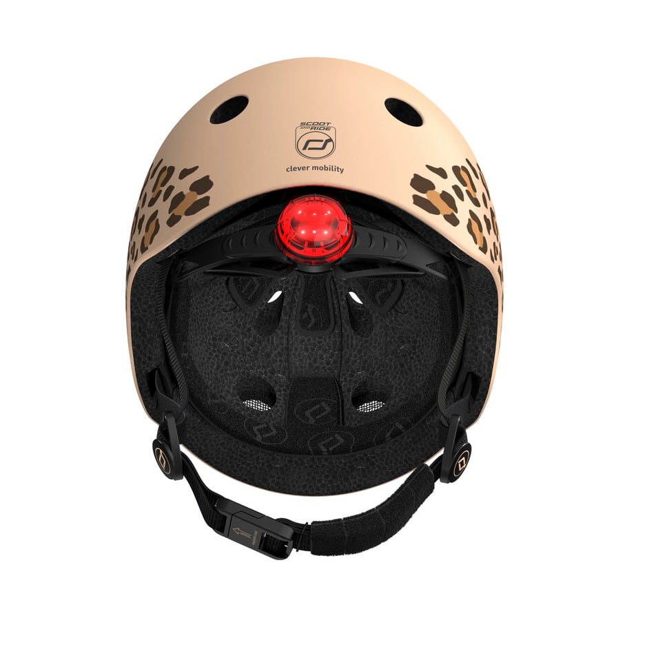 Шлем защитный Scoot and Ride, с фонариком, 45-51 см (XXS/XS), леопардовый - фото 4