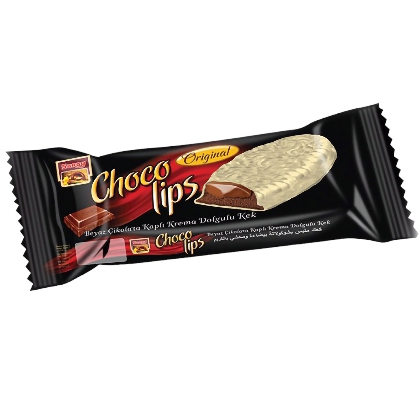 Тістечко Saray Choco lips з какао-кремовою начинкою у глазурі з білого шоколаду 35 г - фото 1