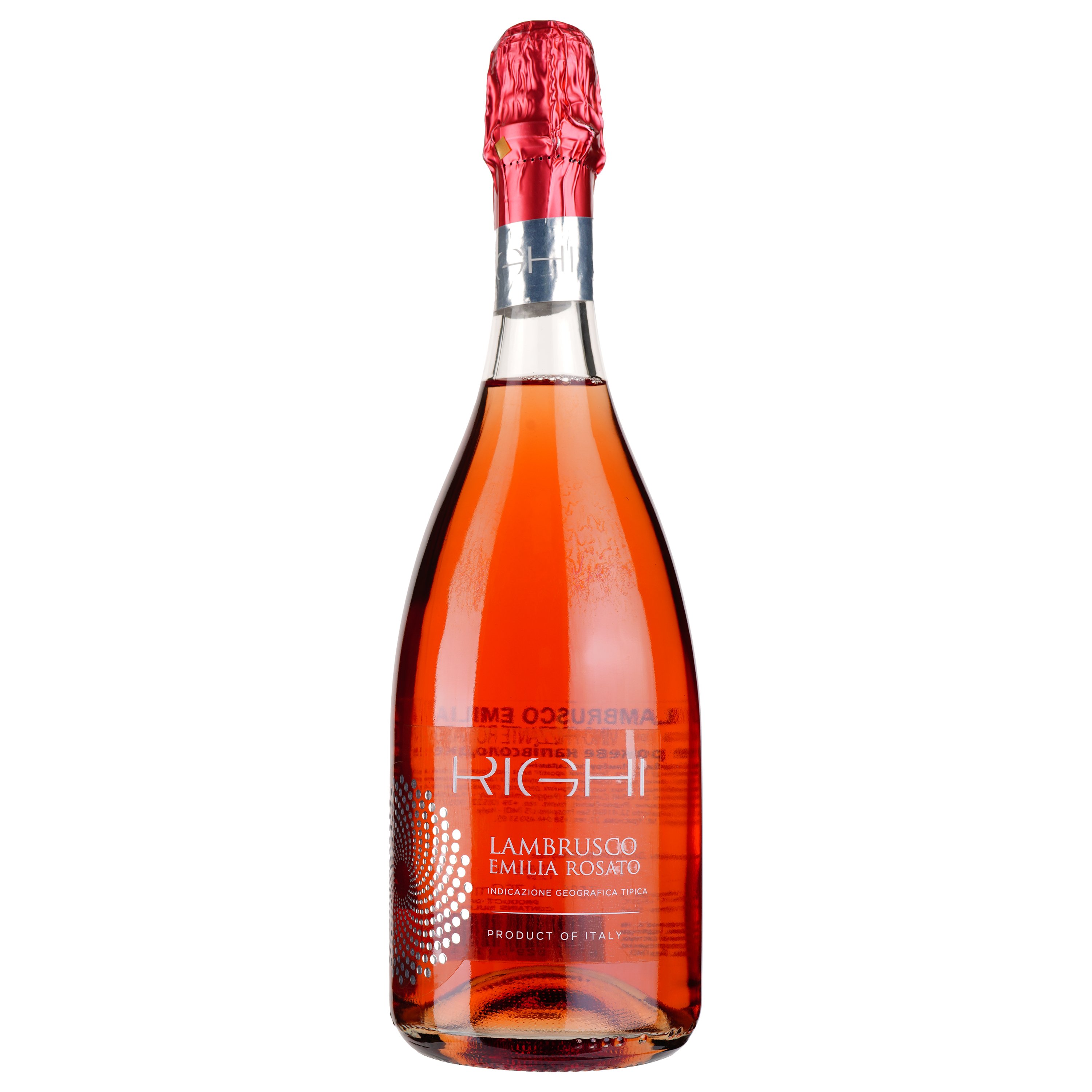 Ігристе вино Righi Lambrusco Emilia IGT, рожеве, напівсолодке, 7,5%, 0,75 л - фото 1