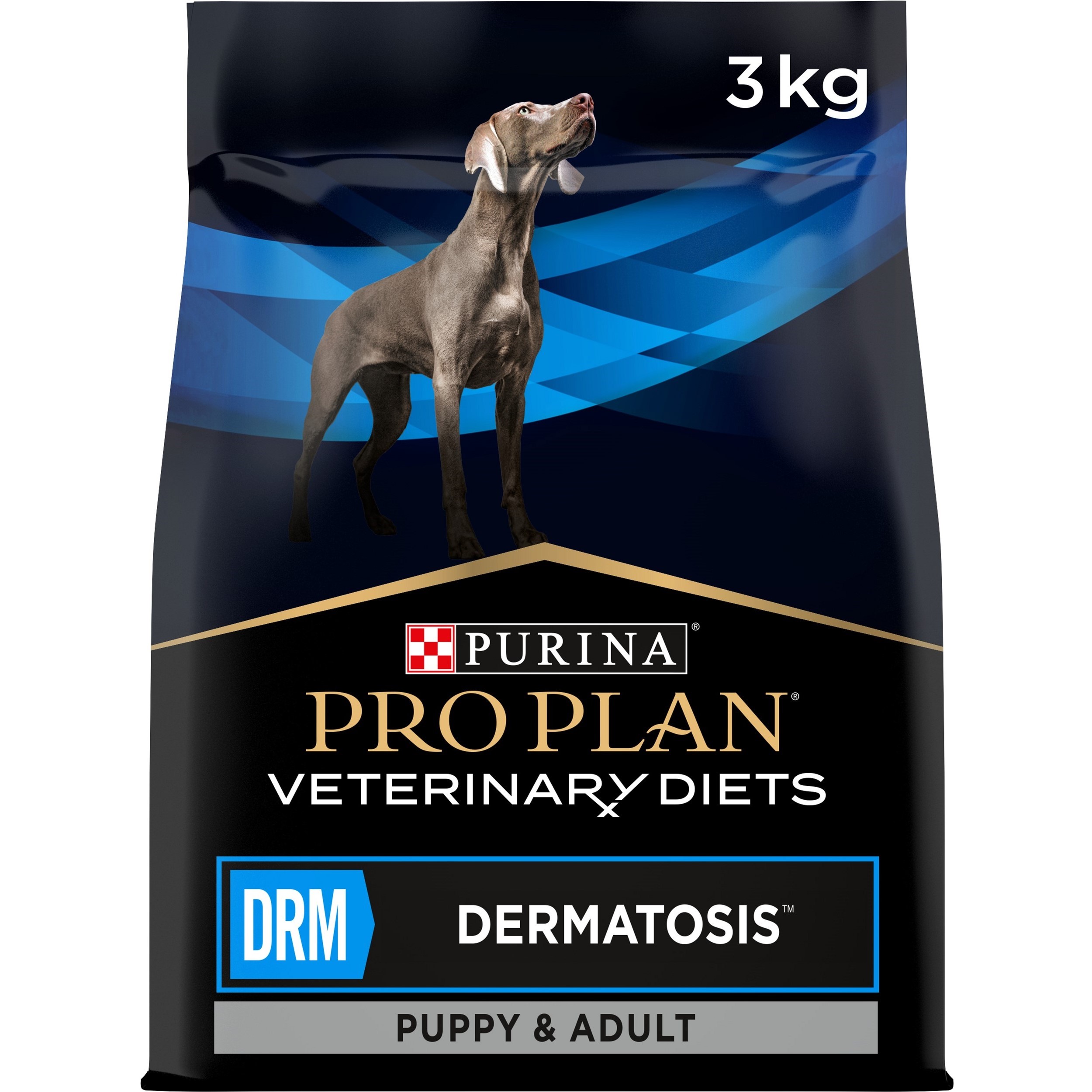 Сухий дієтичний корм для цуценят та дорослих собак Purina Pro Plan Veterinary Diets DRM Dermatosis для підтримання функції шкіри при дерматозах та надмірному випадінні шерсті 3 кг - фото 1