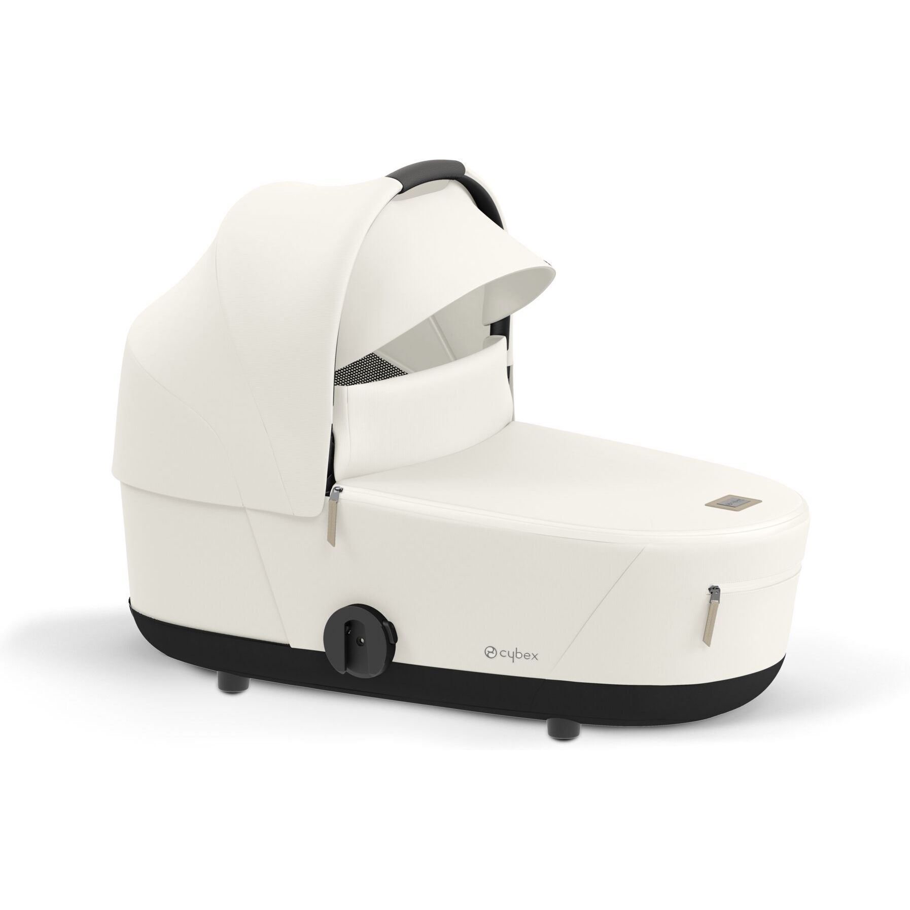 Люлька Cybex Mios Lux Off White + Текстиль для прогулянкового блоку Cybex Mios Off White + Шасі для коляски Cybex Mios LS RBA Chrome Brown - фото 3