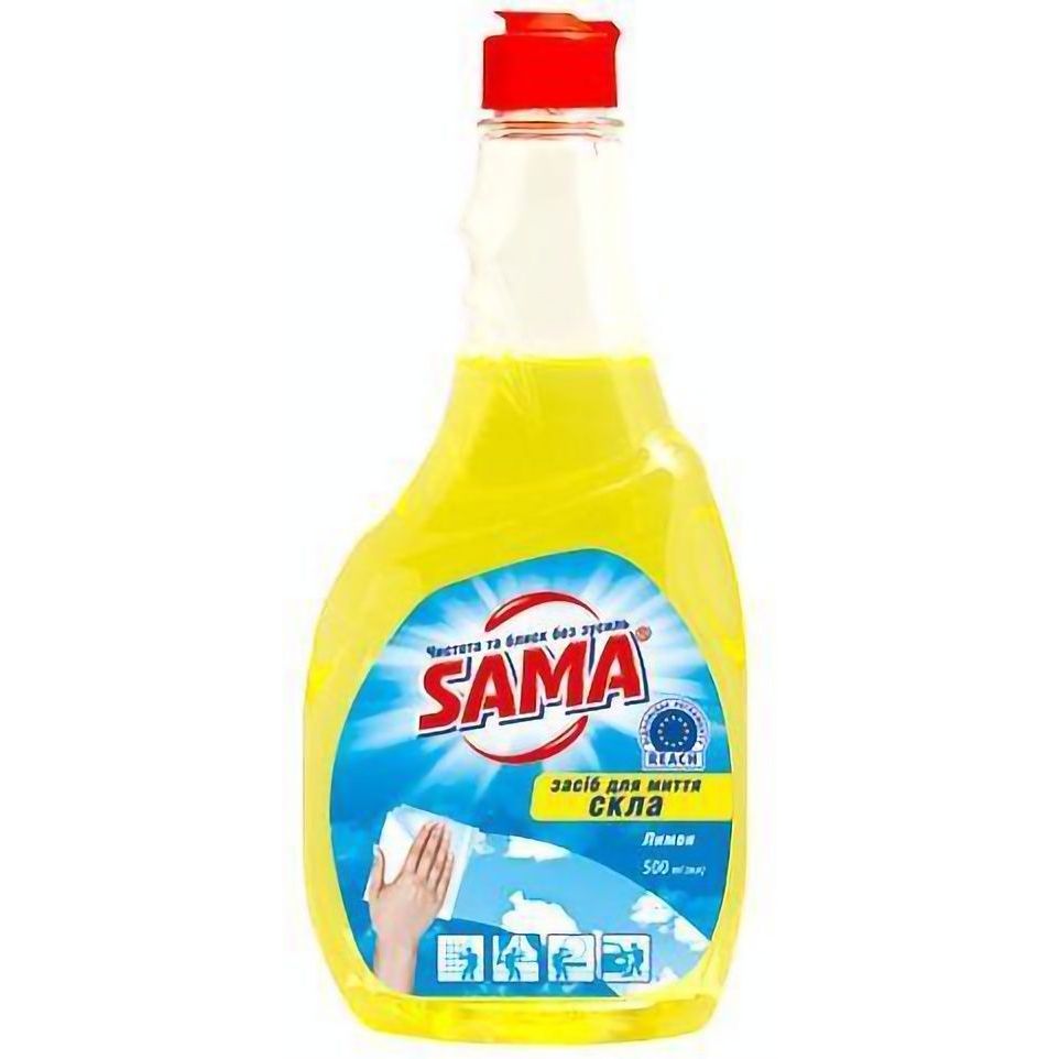 Средство для мытья стекол Sama Лимон Запаска, 500 мл (0198) - фото 1