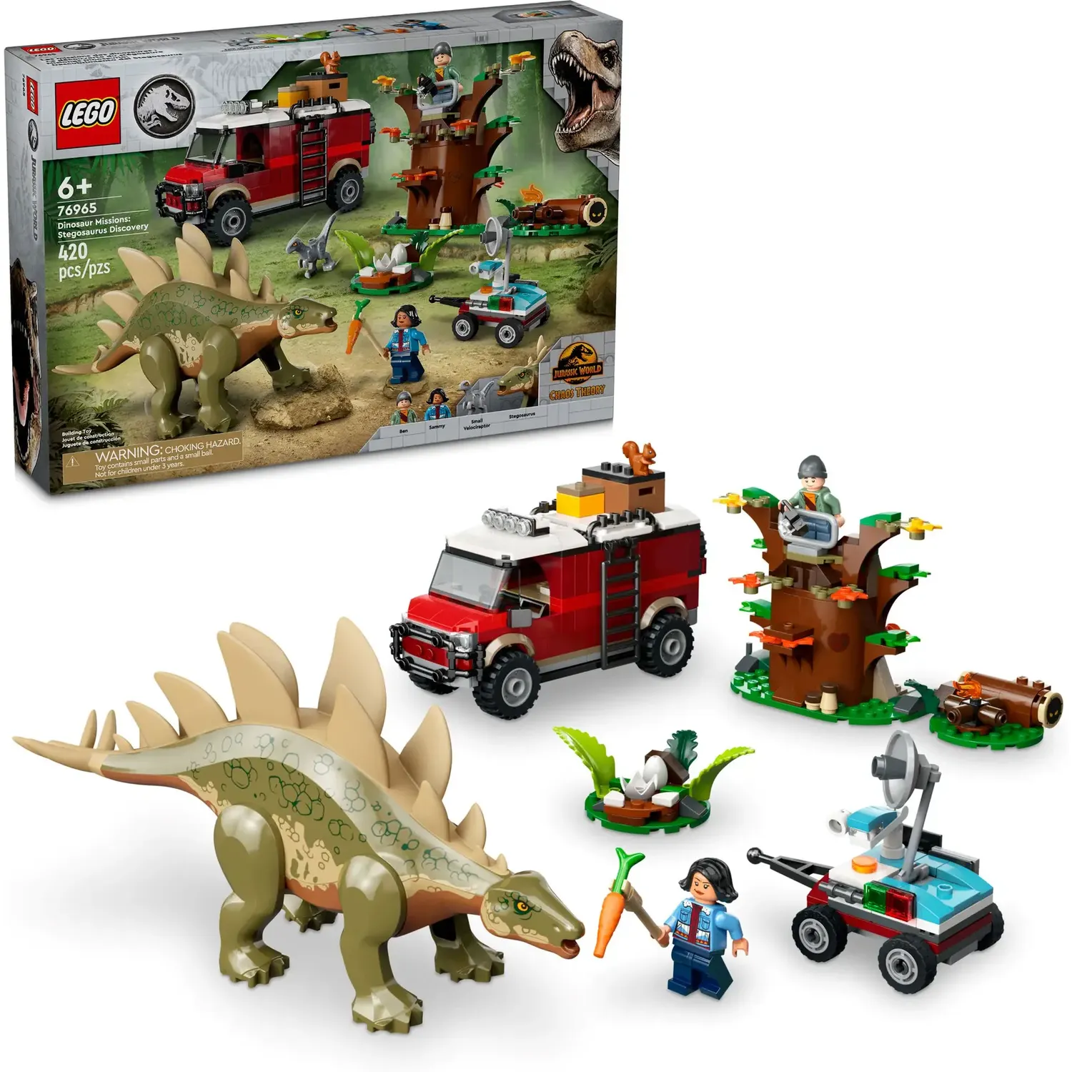 Конструктор LEGO Jurassic World Миссии динозавров Находка стегозавра 420 деталей (76965) - фото 3