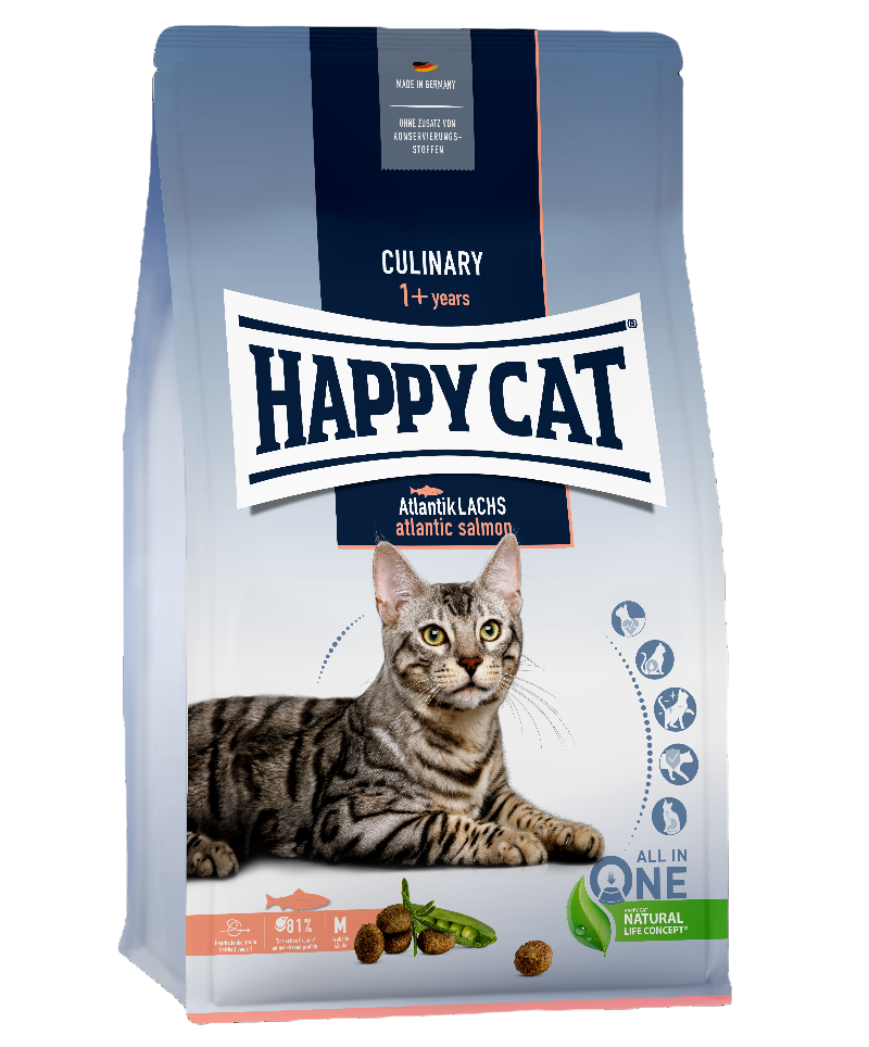 Сухой корм для взрослых кошек Happy Cat Culinary Atlantik Lachs, со вкусом атлантического лосося, 300 г (70552) - фото 1