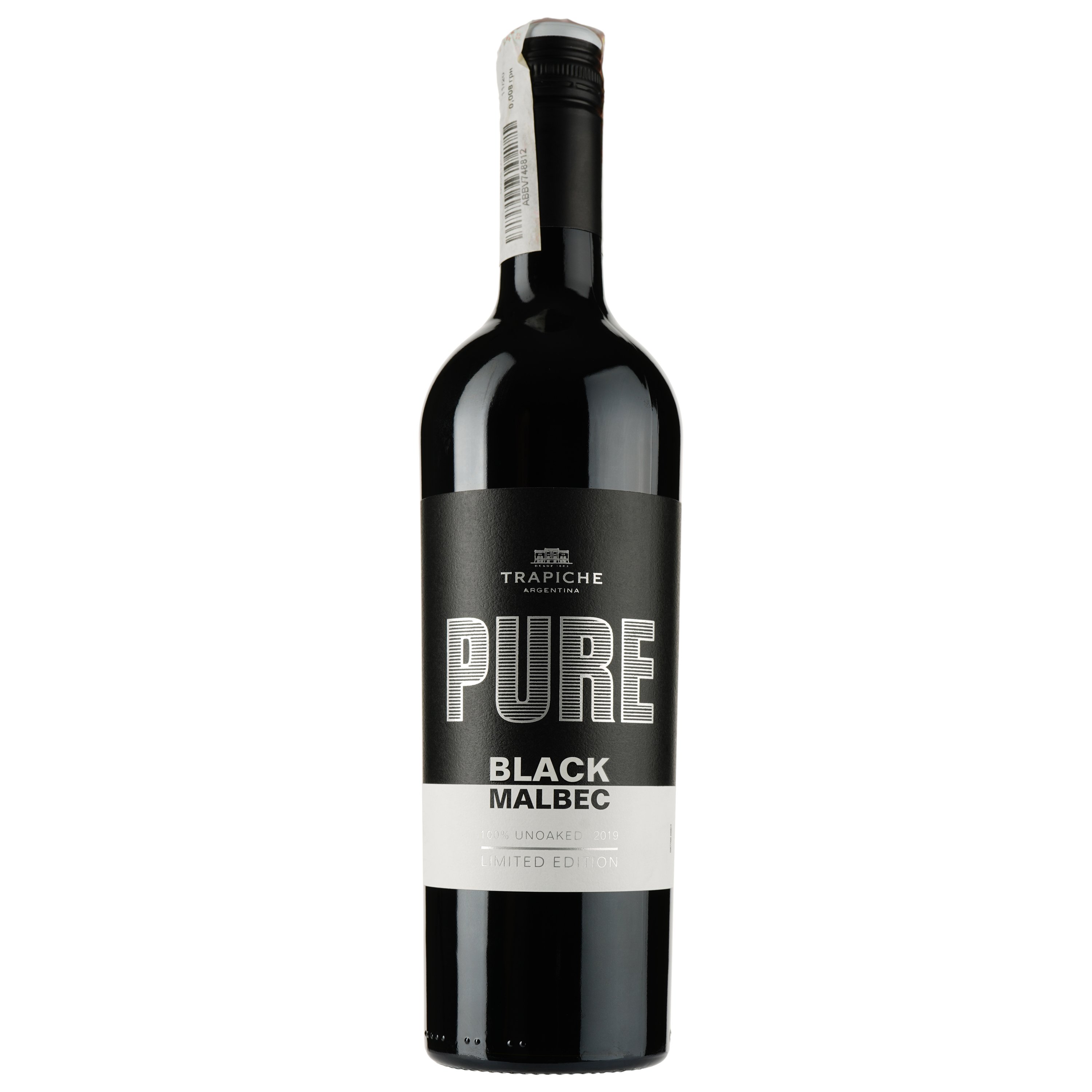 Вино Trapiche Pure Malbec Black, красное, сухое, 14%, 0,75 л - фото 1