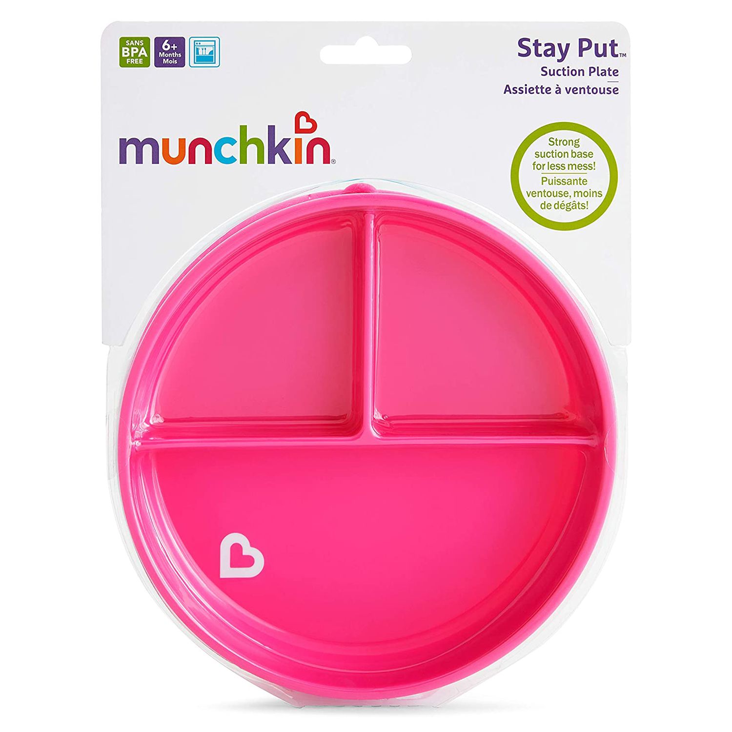 Тарелка на присоске Munchkin Stay Put, розовая (27160.02) - фото 5
