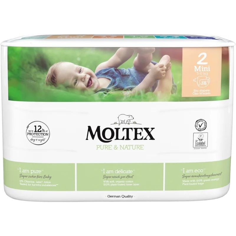 Підгузки дитячі Moltex Pure & Nature Міні 2 (3-6 кг) 38 шт. - фото 1