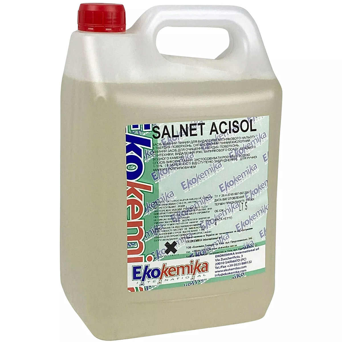 Засіб для видалення вапнякового нальоту, іржі та мильних відкладень Ekokemika Salnet Acisol 5 л - фото 1