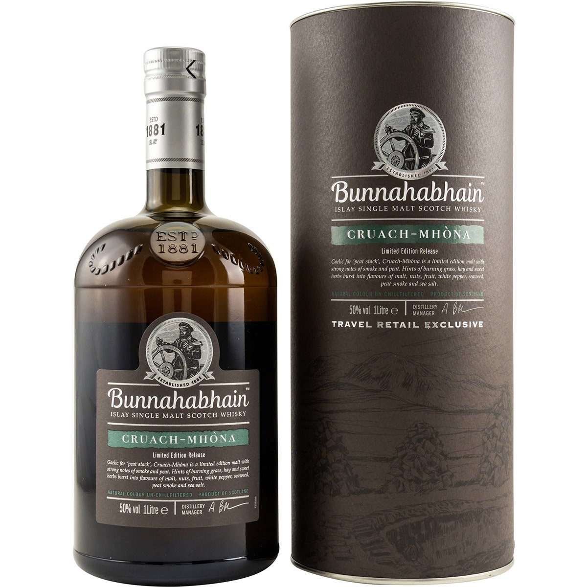 Віскі Bunnahabhain Cruach Mhona Single Malt Scotch Whisky 50% 1 л в тубусі - фото 1