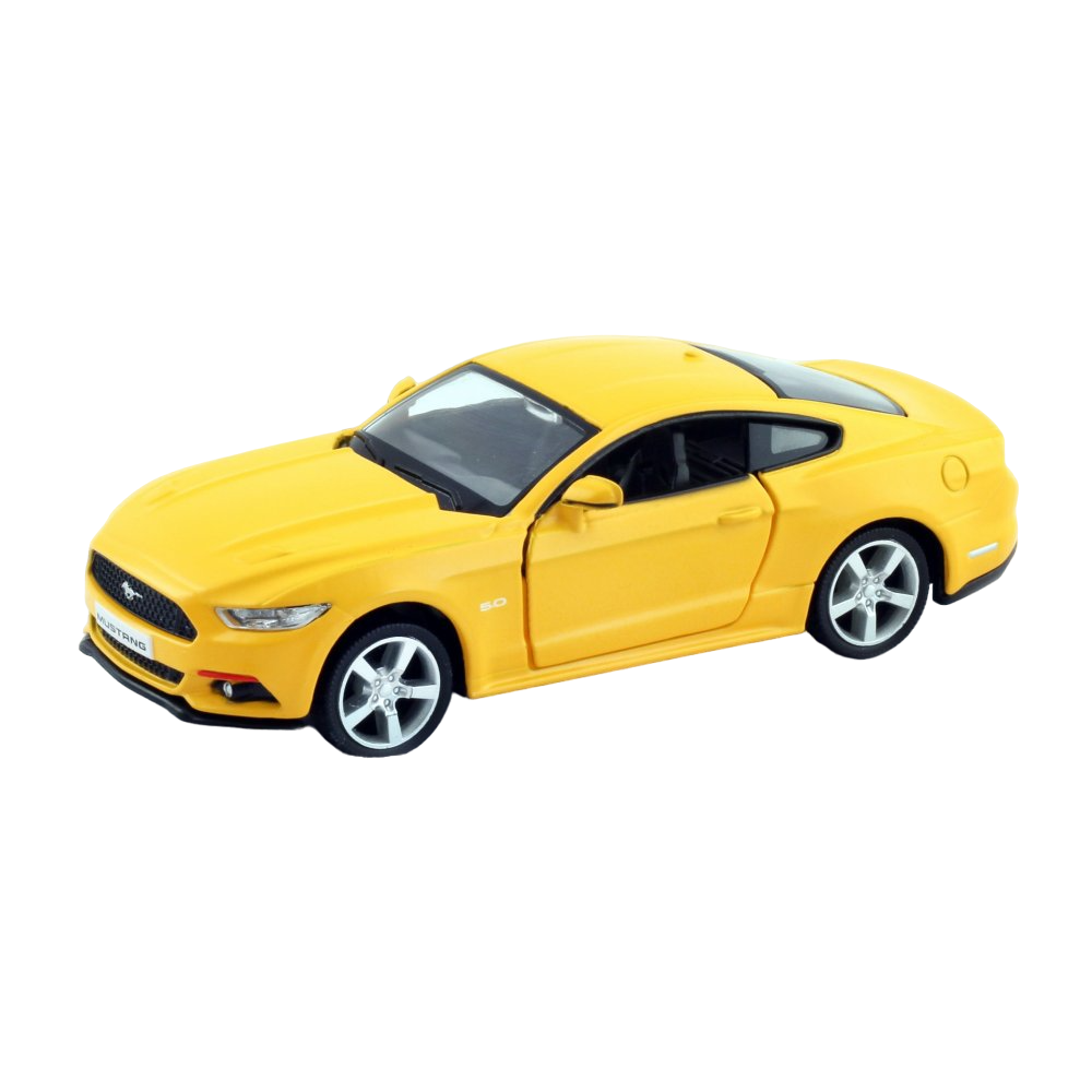 Машинка Uni-fortune Ford Mustang 2015, 1:37, матовый желтый (554029M(B)) - фото 1