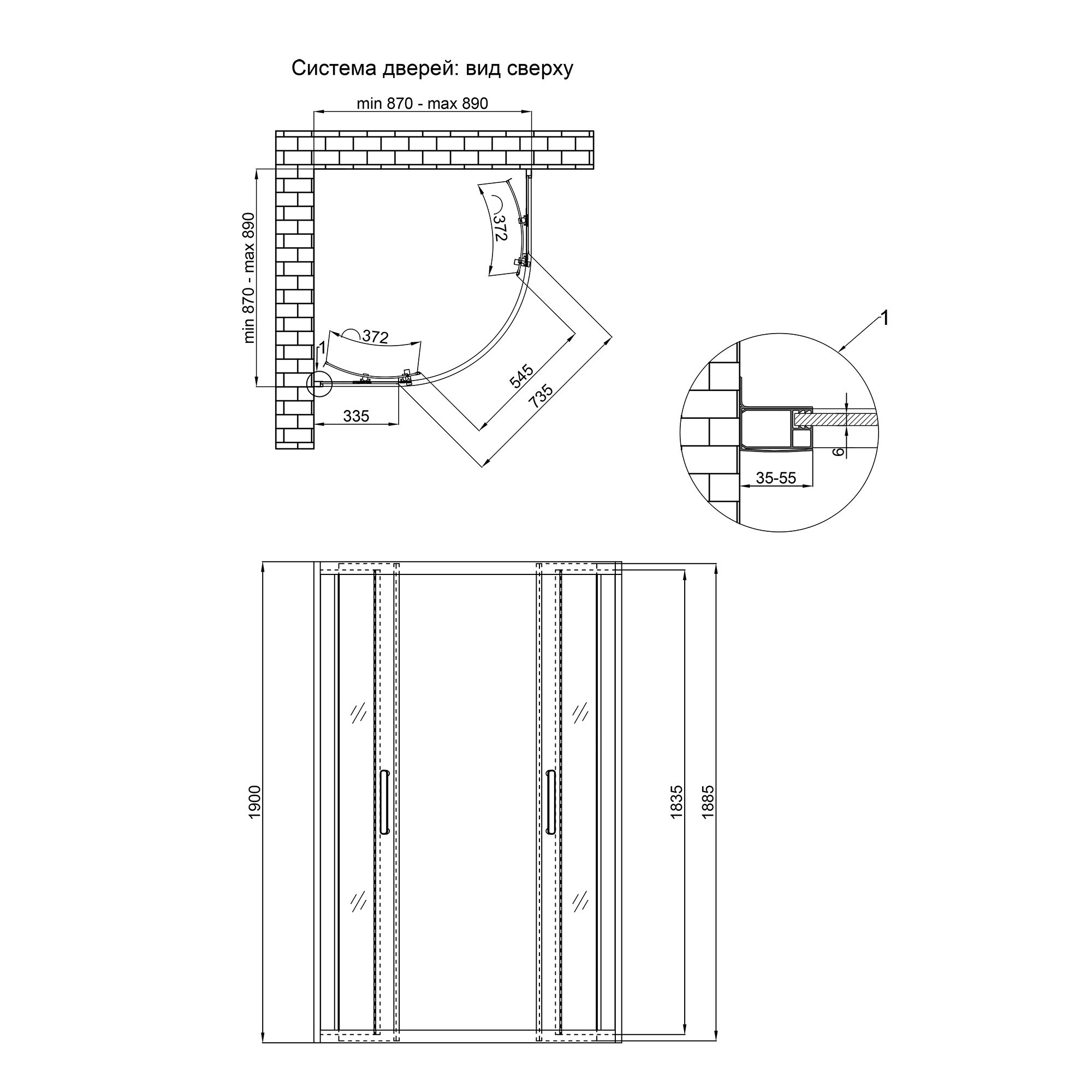 Душевая кабина Qtap Taurus BLA1099AC6 угловая 90 х 90 см - фото 6